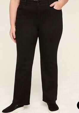 Lane Bryant Black Boot Cut High Rise Tighter Tummy Plus Size 22 Denim Jeans